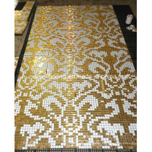 Gold Mosaic, Pattern Mosaic Art Mosaic Wall Tile (HMP648)